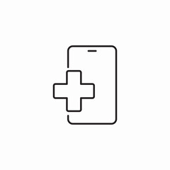 Smartphone medical app icon vector sign