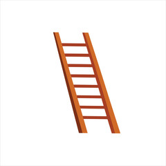  Wooden Ladder Icon Vector Isolated on White Background