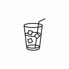 Iced drink beverage icon vector sign