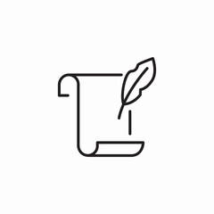 Feather quill writing icon vector sign
