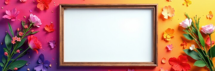 Obraz premium Colorful background with assorted picture frame clipart , shapes, decorative