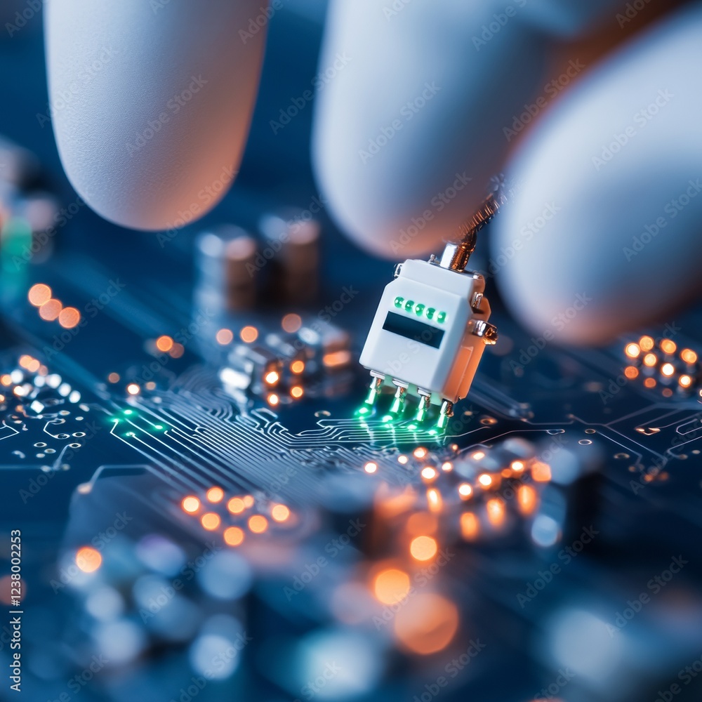 Fototapete futuristic educational robotics intricate led circuit board for stem interaction in youth developmen