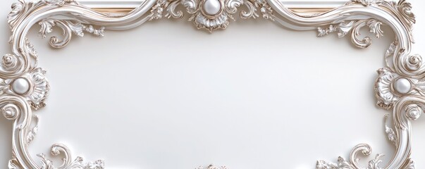 Luxurious frame mockup with pearl accents and muted tones