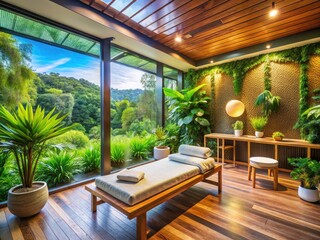 Fototapeta premium Australian Holistic Clinic: rejuvenate body & mind at our serene spa, embracing deep nature harmony.