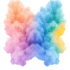 Fototapeta premium Colorful Holi Celebration with AI-Generated Bright Rainbow Ink Clouds Abstract Background