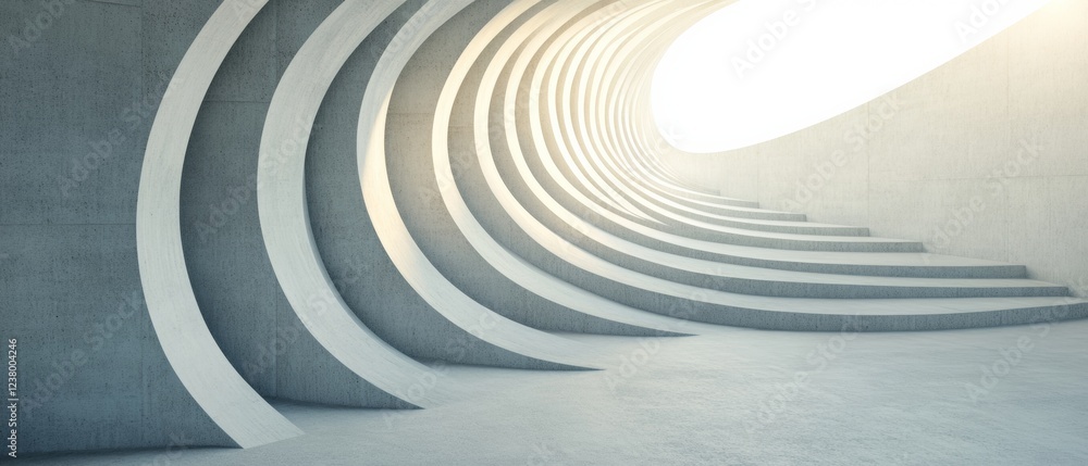Aufkleber futuristic architectural curves concrete wave structure capturing minimalist elegance - cutting-edge