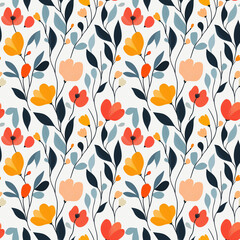 Seamless minimal modern floral pattern. botanical seamless.