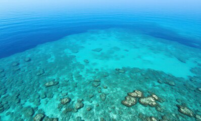 Clear turquoise ocean with coral reefs