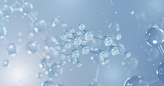 N-Methylphenethylamine, rotating 3D model of nmpea, seamless looped video