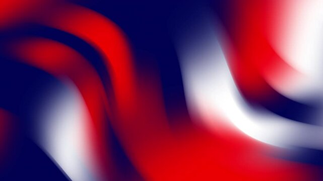 Red, white, and blue diagonal blurred lines create a vibrant background suitable for patriotic celebrations, military events, and national holidays. looping animation background
