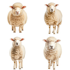 Fototapeta premium Sheep isolated on a white background. Collection cutout png.