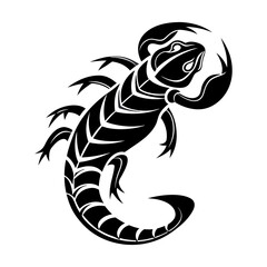 black and white tattoo of a dragon