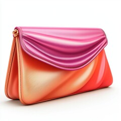 Designer clutch bag with a soft velvet finish, placed on a bright white background