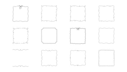 Handdrawn Aesthetic Square Line Frames