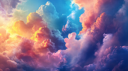 A colorful and beautiful blue sky with cloud formations in the background.