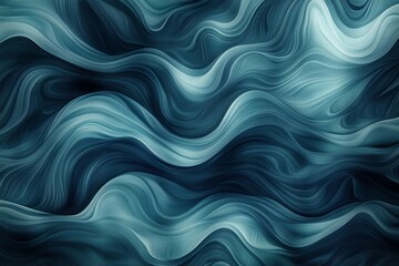 Obraz premium Abstract teal and dark blue wavy background.