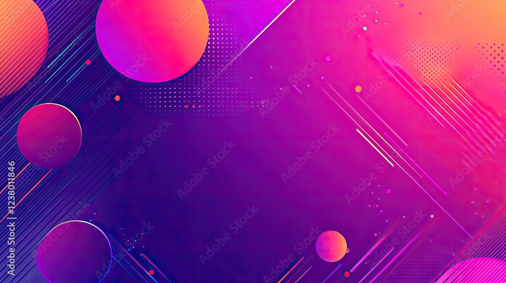 Poster abstract digital design with futuristic lines and vibrant color gradients, symbolizing online graphi