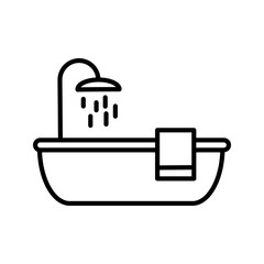 Ilustrasi Desain Ikon Bak Mandi Kerangka