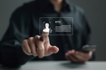 Know your customer concept. Business verifying the identity of clients for KYC financial client...