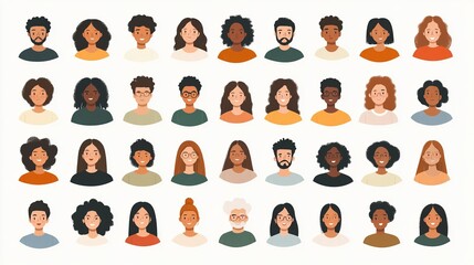 Diverse People Avatars  Multicultural Headshots Collection