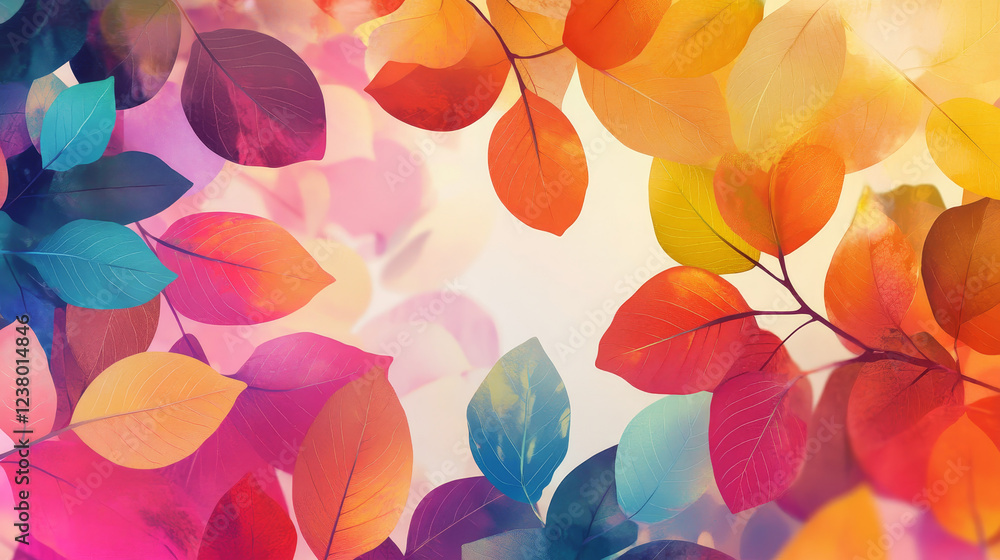 Poster autumn colorful leaves background for seasonal design. vector version also available in gallery
