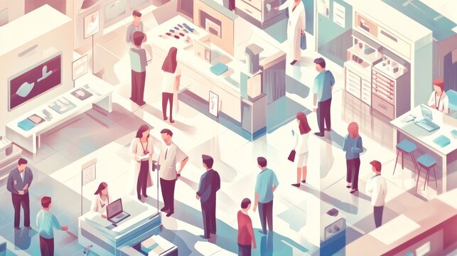 Medical healthcare background with abstract digital illustrations, representing public health, medical advancements, and healthcare innovation, with focus on medicine and medical technology concepts i