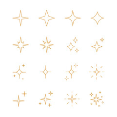 star sparkle geometry icon collection