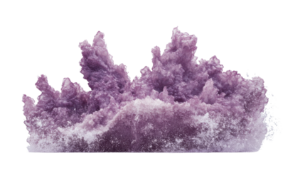 Purple wave splashing with transparent background