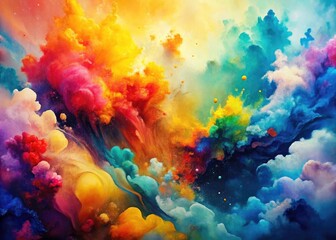 Fluid, colorful watercolor texture creates a vibrant, modern artistic splash, perfect as a wallpaper.