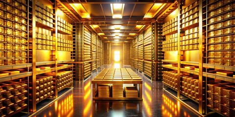 Fort Knox-esque:  High-resolution photography reveals a secure underground vault, filled with precious metals and advanced security.