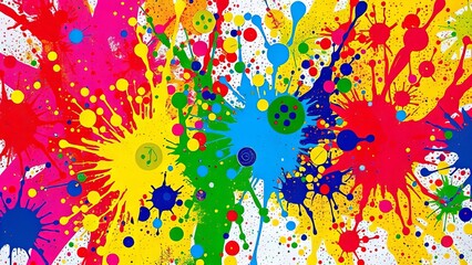 Fototapeta premium Abstract Colorful Paint Splatter Art