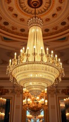 Stunning Crystal Chandelier in a Palace Interior