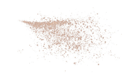 Fantastic chocolate brown smoke background. Chocolate brown spice powder explosion, spice splash, Magic smoke with glitter and small particles, fog with glowing particles, chocolate brown steam. Choco