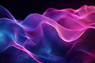 Fototapeta premium Dynamic abstract waves of colorful fabric digital art studio visual artwork studio environment close-up view design concept