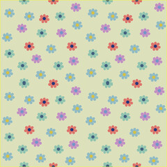 Floral seamless pattern with pink flowers and colorful spring design, Seamless fabric pattern, cute pattern for kids