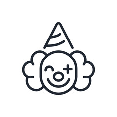 Clown editable stroke outline icon isolated on white background flat vector illustration. Pixel perfect. 64 x 64.