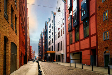 Obraz premium New modern houses in the residential district in Gdansk