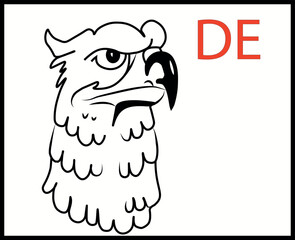 Print, sign, eagle, emblem, vector, illustration, bird, flora, abstraction, art, black, lines, banner, poster, leaf, business card, simplicity, oblique, clearly, roughly.eps