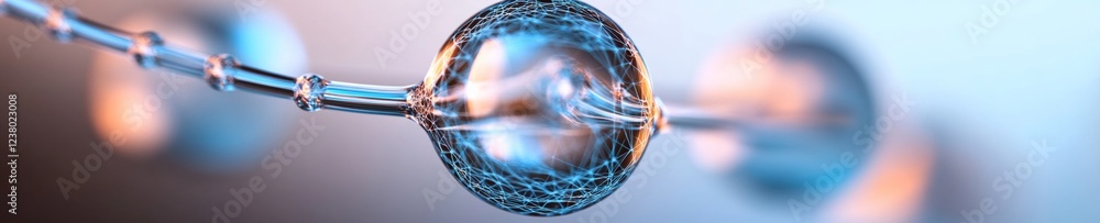 Aufkleber Futuristic Tech Network Transparent Spheres with Digital Mesh Patterns - Innovative Connectivity Solutions for Business Architecture and Data Systems Enhancement