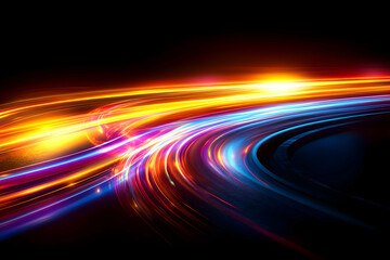 Speeding Lights Trails Curve Abstract Design