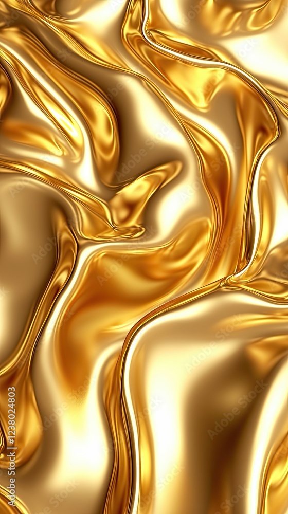 Poster ai-generated art elegant and shimmering golden textured background with fluid waves and reflections