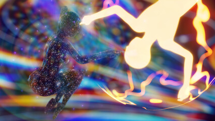 Obraz premium 3D illustration. awareness of the energies of other spaces