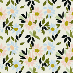 Seamless minimal modern floral pattern. botanical seamless.
