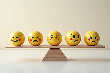 smiley faces on a wooden background