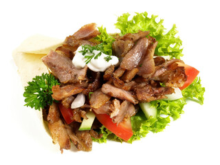 Kebab Sandwich on white Background