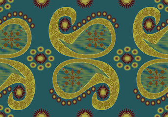 seamless paisley geometric flower pattern design for fabric mobile wallpaper gift wrap background cloth carpet floor scrap book 