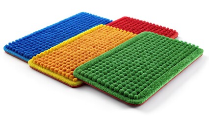 Luxury car mats:  High-resolution images, complete set, isolated on white background, perfect interior accessories.