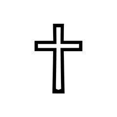 Simple Black Cross: A Minimalist Christian Religious Symbol