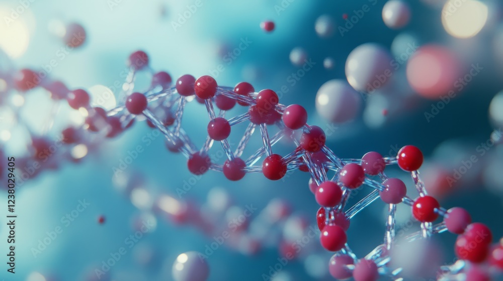 Aufkleber scientists conducting experiments with molecular models and dna structures in a high-tech laboratory
