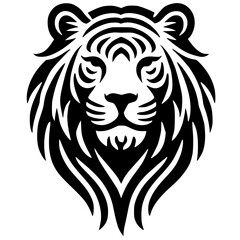 Fototapeta premium Portrait silhouette of a combination of a lion and a tiger